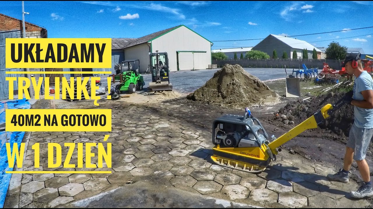 Trylinka na podbudowie betonowej Avant 630 bobcat e19 układanie kostki #brukarz​ #Paving