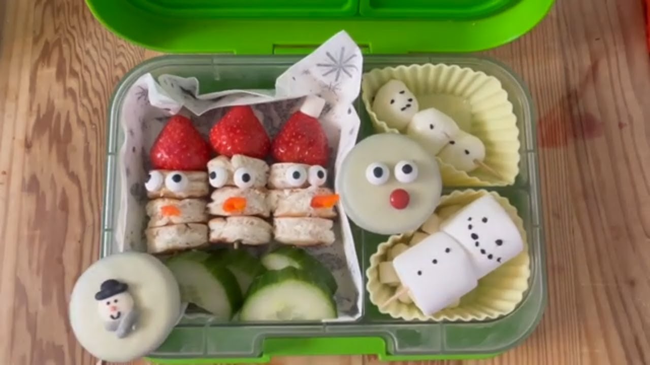 CUTE edible festive SNOWMEN in a lunch box | Lunchbox World