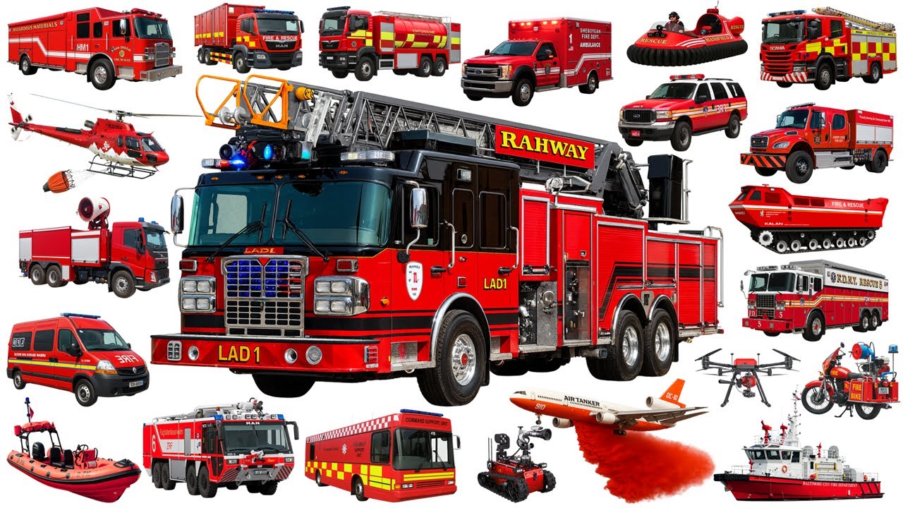Детская пожарная машина – аварийно-спасательная техника для детей 🚒 | Пожарные машины, вертолеты ...