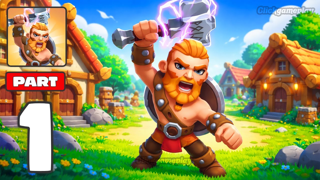 Vikings Revenge - Gameplay Walkthrough Part 1 - Smash Barricades Destroy Goblin Camp (iOS, Android)