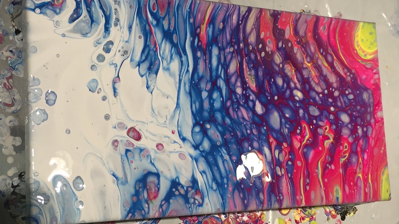 (9) Interesting Technique Experiment Resulting in a Funky Pattern. Acrylic Pouring / Fluid Art