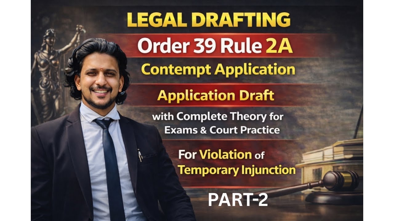 📘LEGAL DRAFTING | ORDER 39 RULE 2A CPC | CONTEMPT APPLICATION | PART-2 #drafting #judiciary #exam 