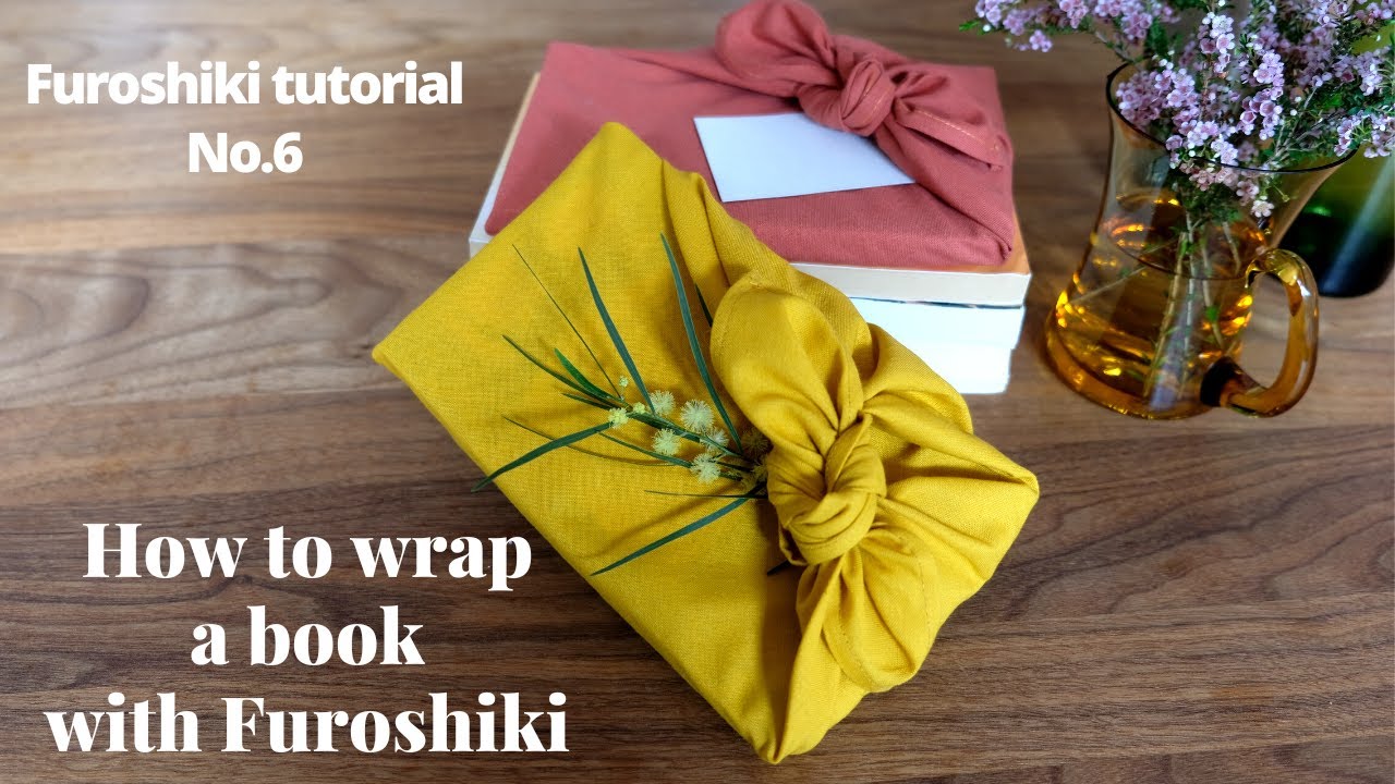 How to wrap a book with fabric - Furoshiki tutorial No.6 - Japanese fabric gift wrapping idea!