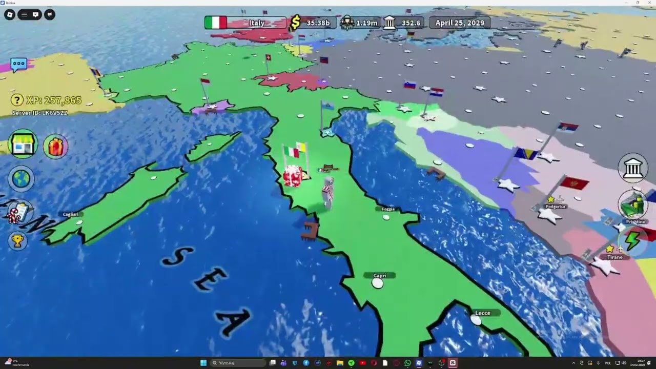 Playing as Italy