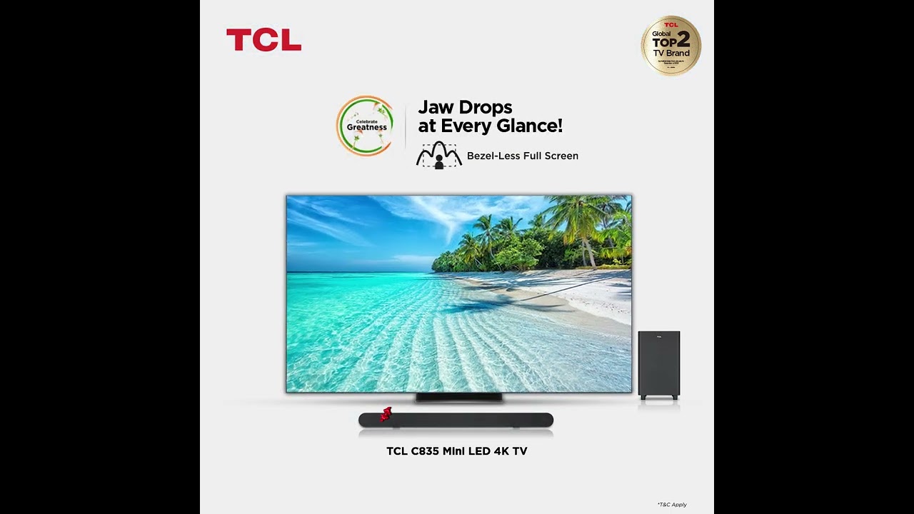 TCL India | TCL Bezel Less Full Screen #tcl #inspiregreatness #tv