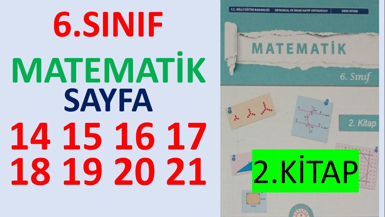 6.Sınıf Matematik Ders Kitabı 2.KİTAP Sayfa 14 15 16 17 18 19 20 21