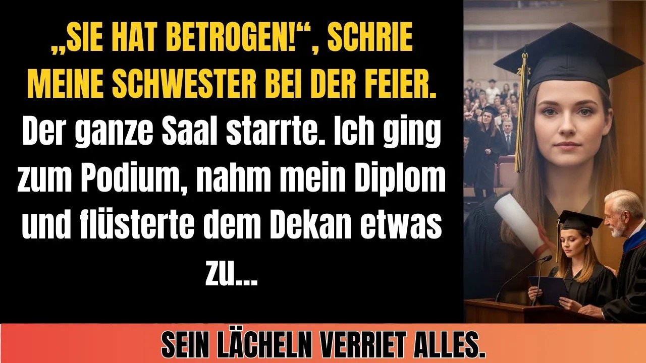 Beim Abschluss schrie meine Schwester： „Sie hat betrogen!“ – Alle erstarrten, als ich zum