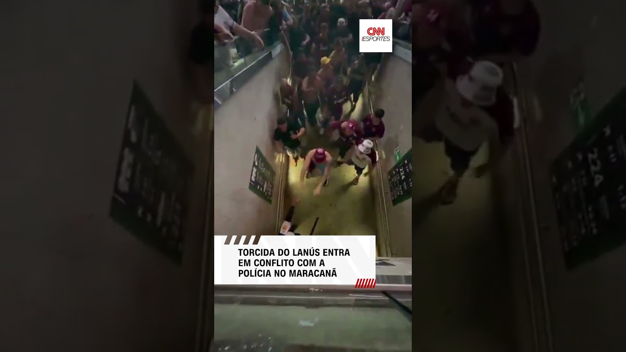 Torcida do Lan&uacute;s entra em conflito com a pol&iacute;cia no Maracan&atilde; | CNN ESPORTES