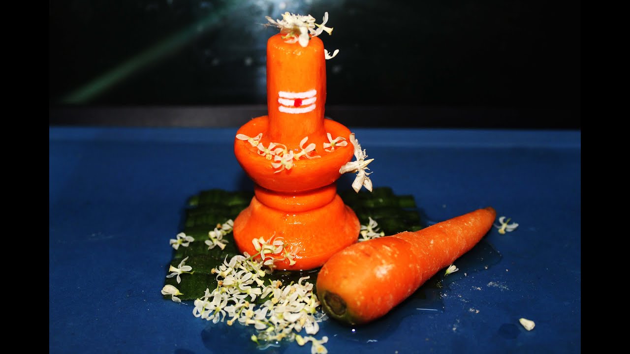 Beautiful Shiva Lingam in Carrot | Vegetable Carving