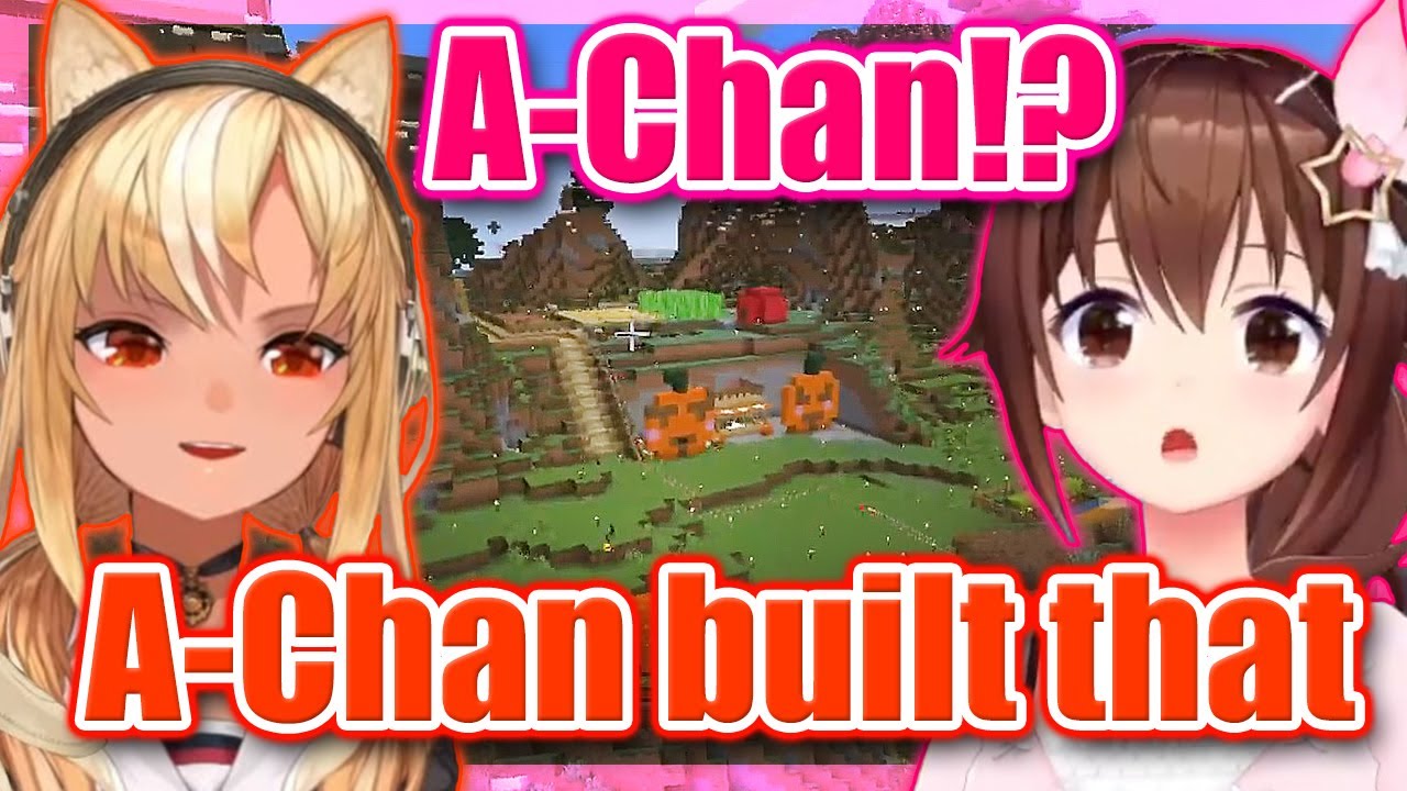 Flare Tells Sora About A-Chan's Buildings On Holoserver - Minecraft 【ENG Sub Hololive】
