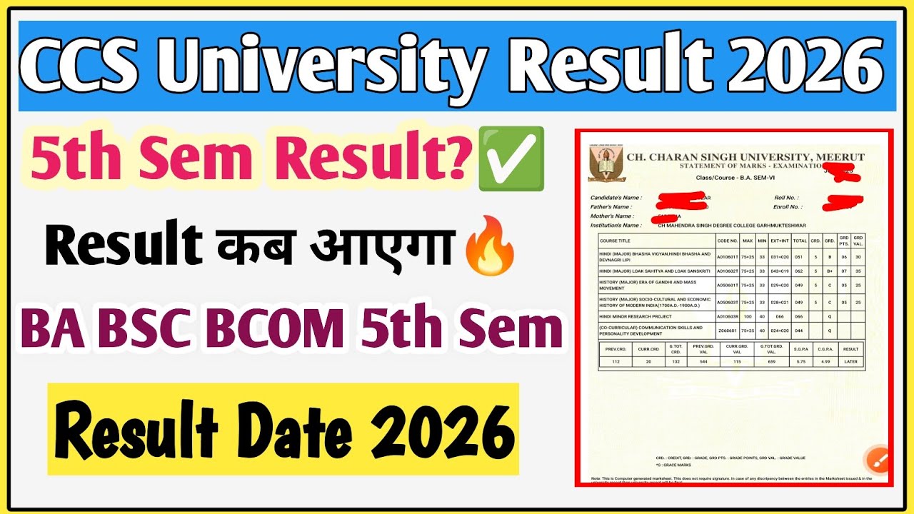 CCSU result news update today | CCSU result update today | CCSU result 2026 | CCSU news update today