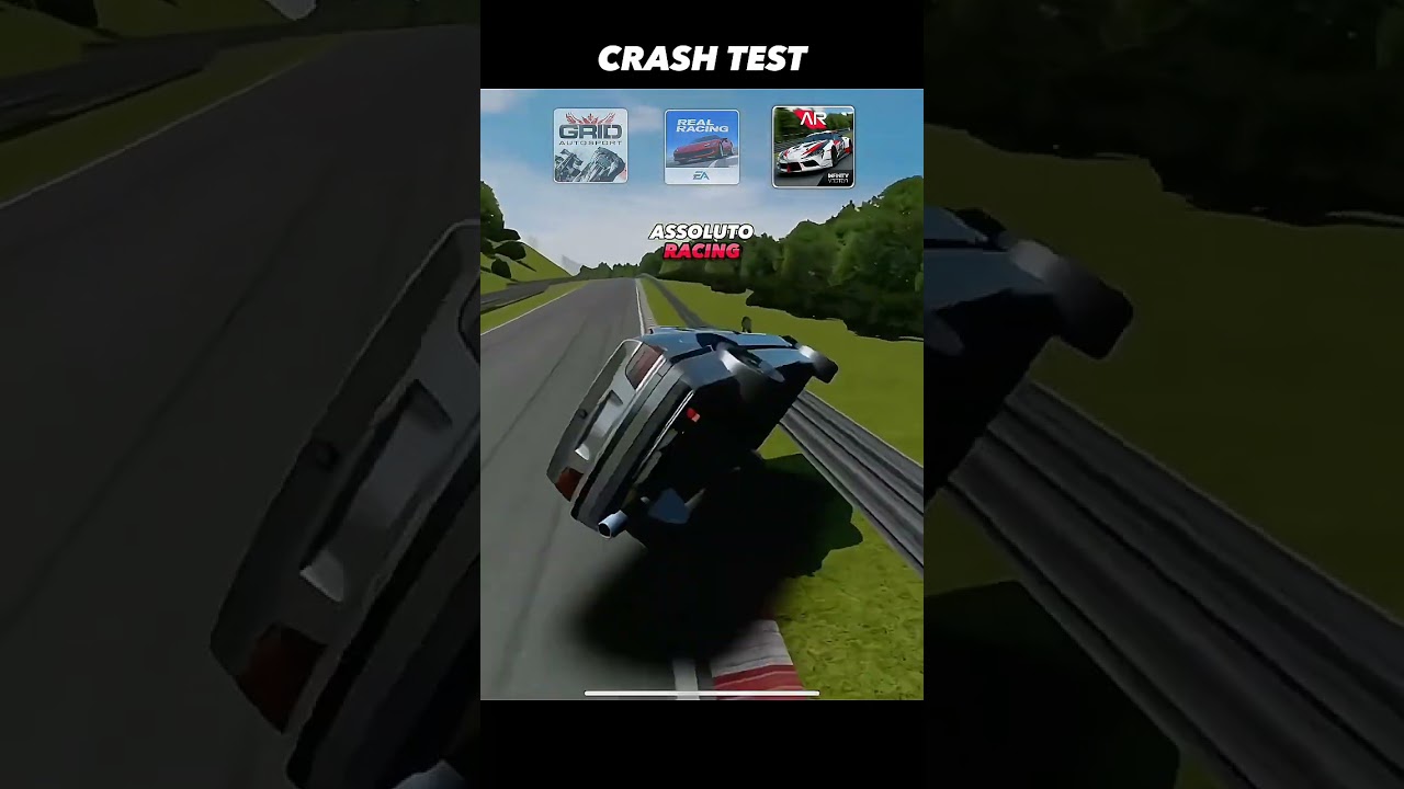 Grid Autosport 🆚 Real Racing 3 🆚 Assoluto Racing | Crash Test 🤔 #shorts