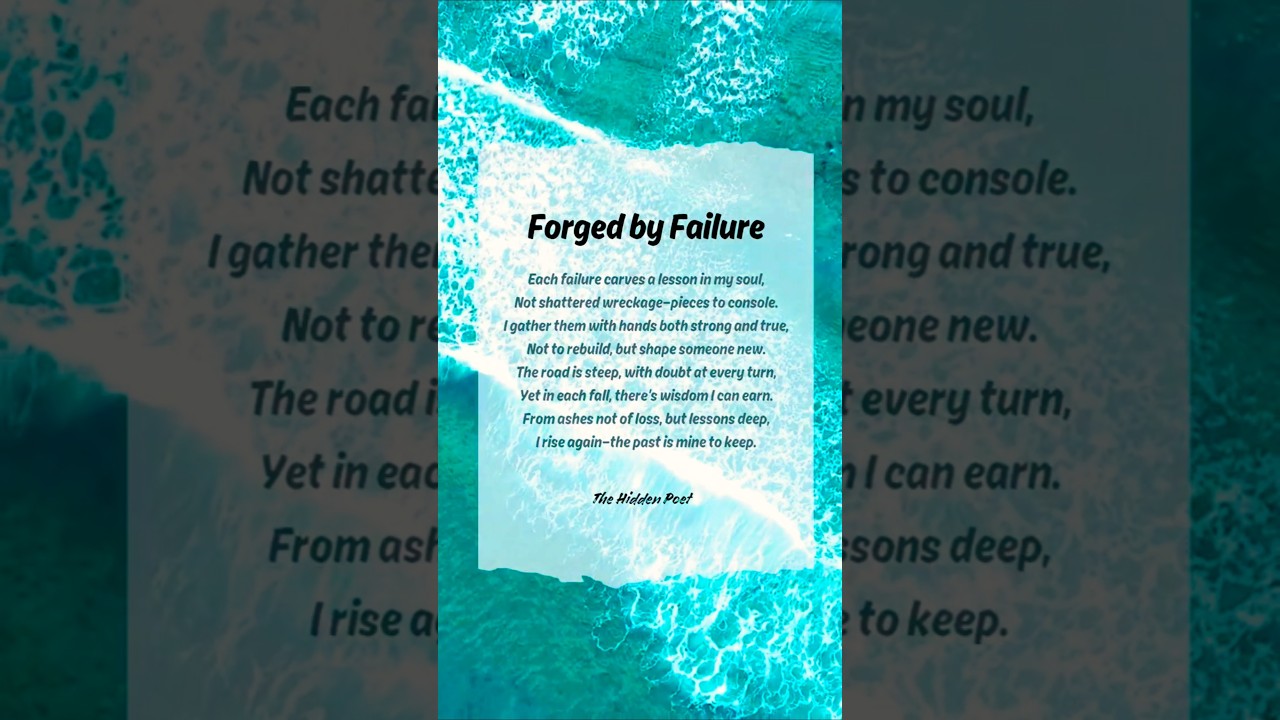 𝘌𝘢𝘤𝘩 𝘧𝘢𝘪𝘭𝘶𝘳𝘦 𝘤𝘢𝘳𝘷𝘦𝘴 𝘭𝘦𝘴𝘴𝘰𝘯𝘴 𝘪𝘯 𝘮𝘺 𝘴𝘰𝘶𝘭&mdash;𝘯𝘰𝘵 𝘸𝘳𝘦𝘤𝘬𝘢𝘨𝘦, 𝘣𝘶𝘵 𝘸𝘪𝘴𝘥𝘰𝘮. 𝘏𝘰𝘸 𝘥𝘰 𝘺𝘰𝘶 𝘳𝘪𝘴𝘦 𝘧𝘳𝘰𝘮 𝘢𝘴𝘩𝘦𝘴?