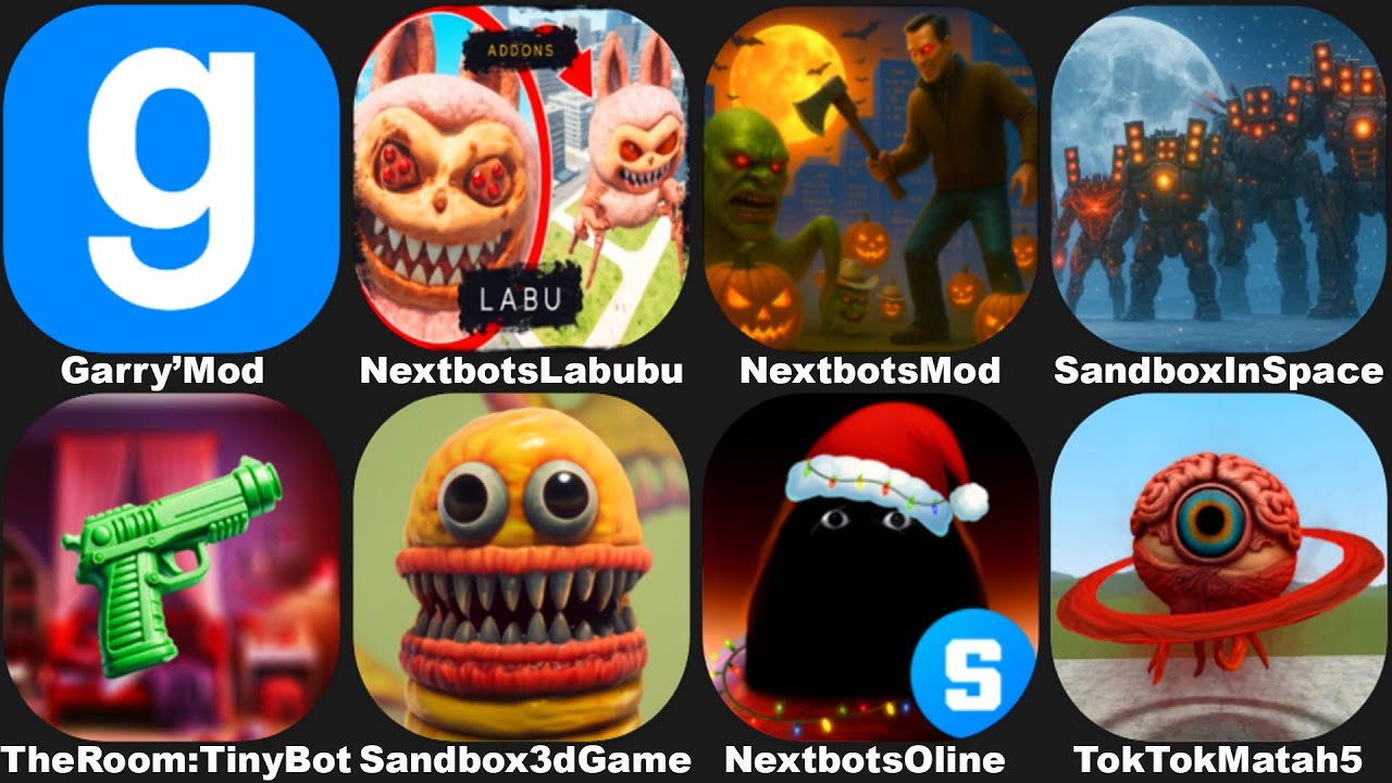 NEXTBOTS IN PLAYGROUND MOD,SANDBOX IN SPACE,NEXTBOT ONLINE,The Room Tiny Bot,Tok Tok Matah in Gmod