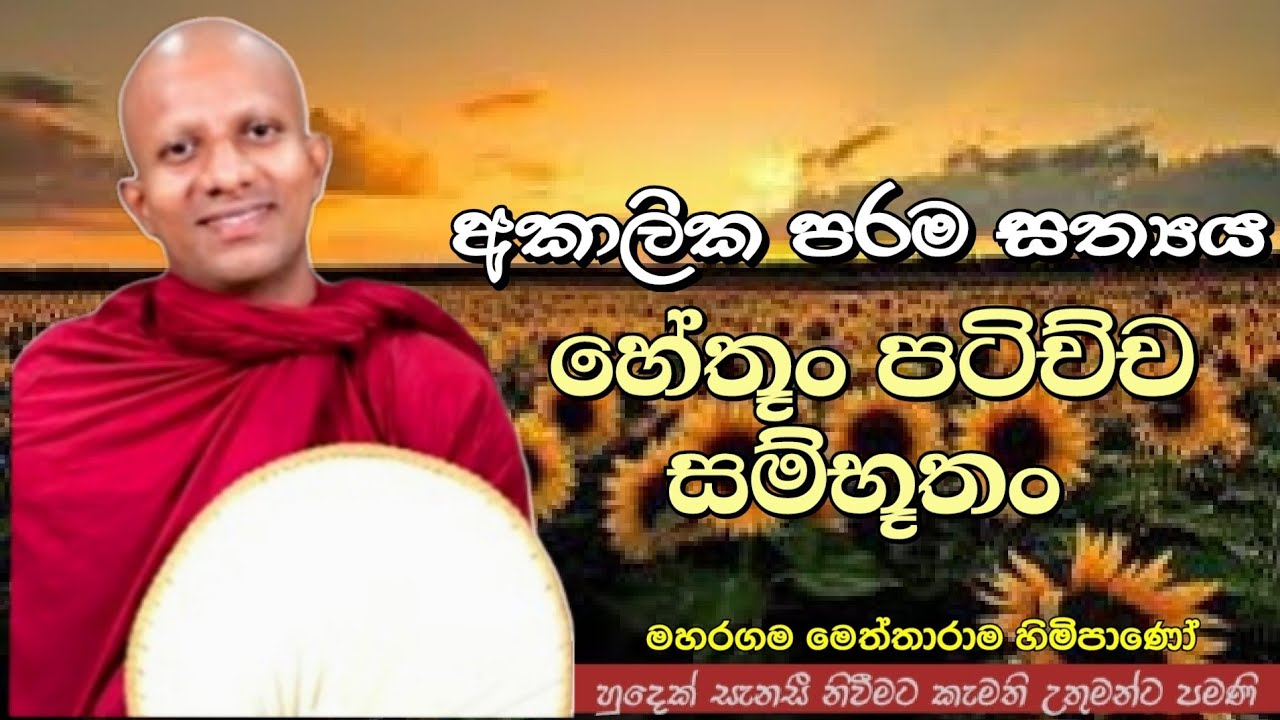 අකාලික පරම සත්‍ය, හේතුං පටිච්ච සම්භූතං#ven.Meththarama thero#dharmayai obai #nibbana