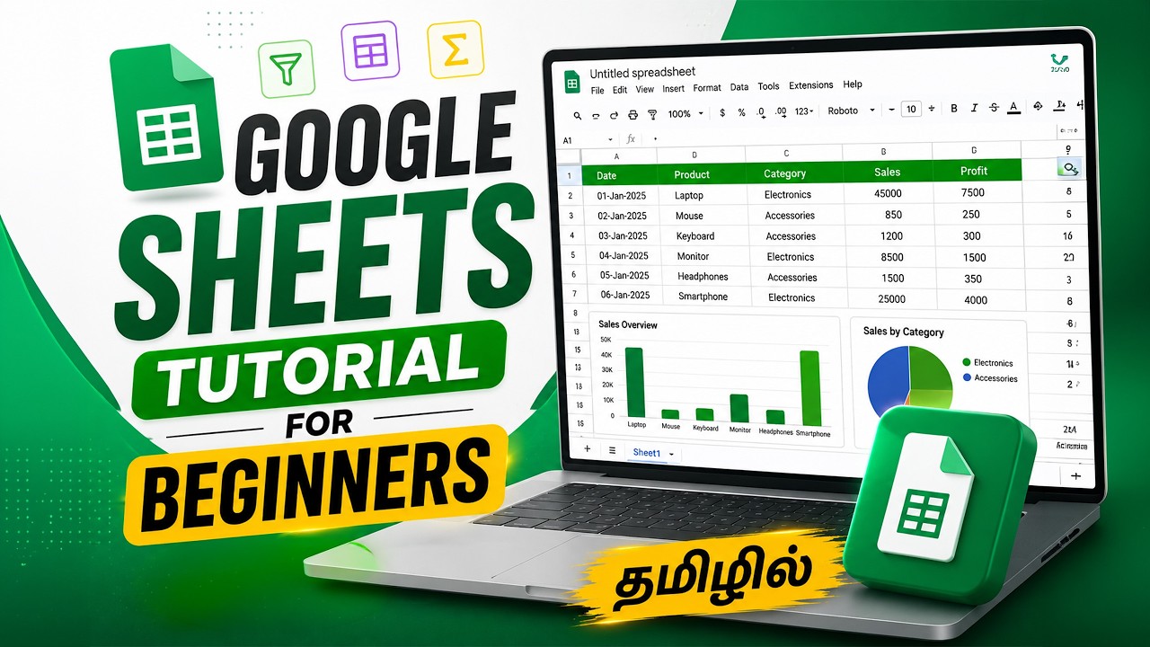 Google Sheets Tutorial for Beginners in Tamil