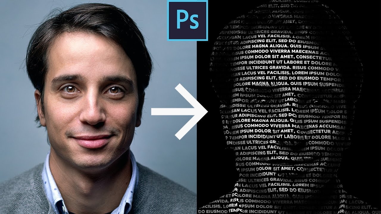 Text Portrait Effect in Photoshop - Photoshop for Beginners Tutorial
