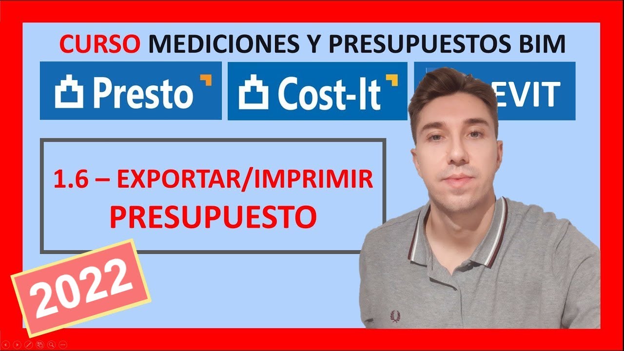 🔹 CURSO PRESTO 2022 + COST-IT 🔹 1.6 - 𝗘𝘅𝗽𝗼𝗿𝘁𝗮𝗿/𝗜𝗺𝗽𝗿𝗶𝗺𝗶𝗿 𝗲𝗹 𝗽𝗿𝗲𝘀𝘂𝗽𝘂𝗲𝘀𝘁𝗼 📝👌