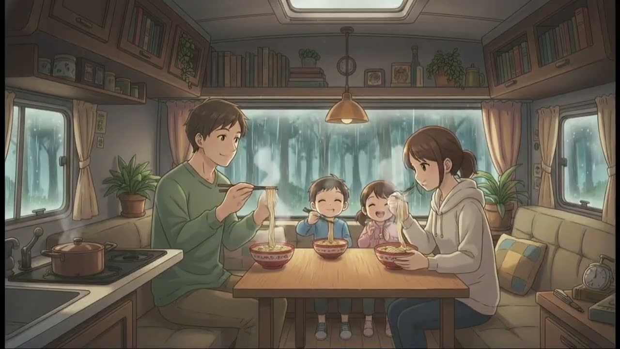 A Quiet Family Escape by the Sea | Ghibli-Inspired Cozy Travel