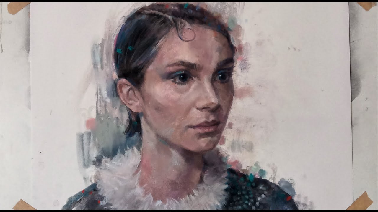 Cómo dibujo un retrato con pastel sobre papel Ingres. Encaje a mancha, 1ª valoración tonal. Parte I