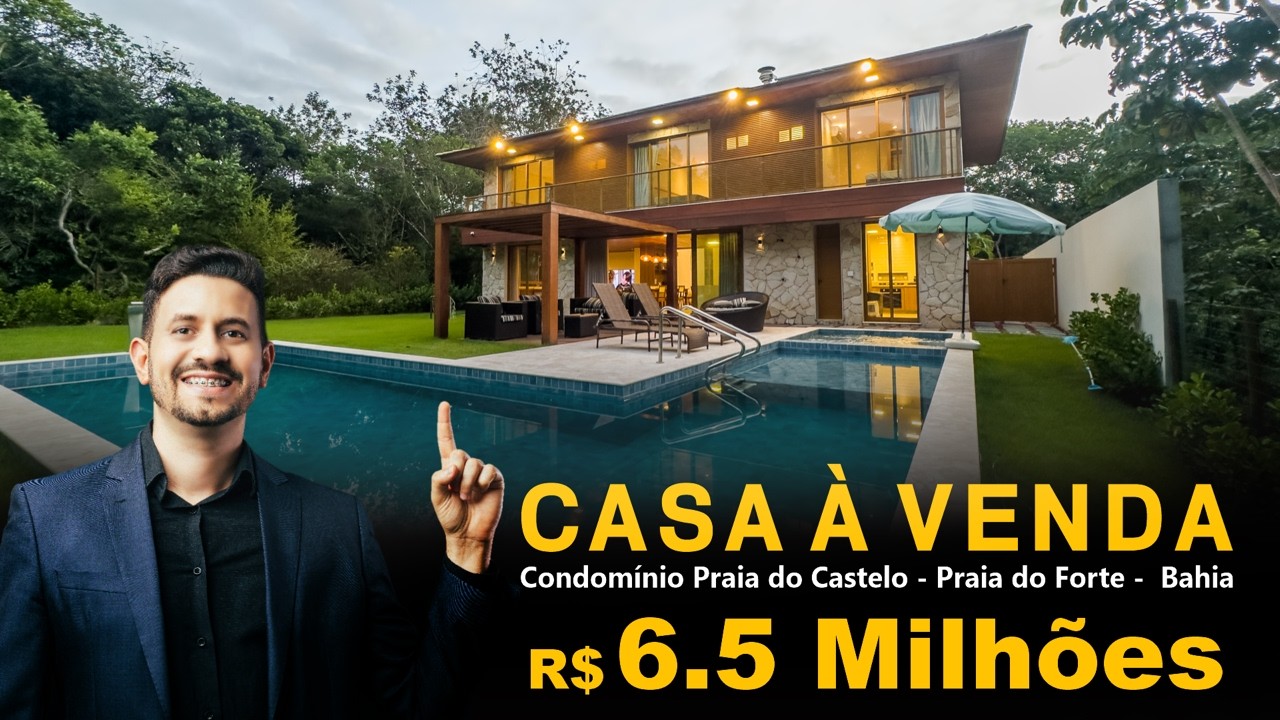 CASA À VENDA EM PRAIA DO FORTE NO CONDOMÍNIO PRAIA DO CASTELO- R$ 6.500.000,00 | ASSISTA EM 4K