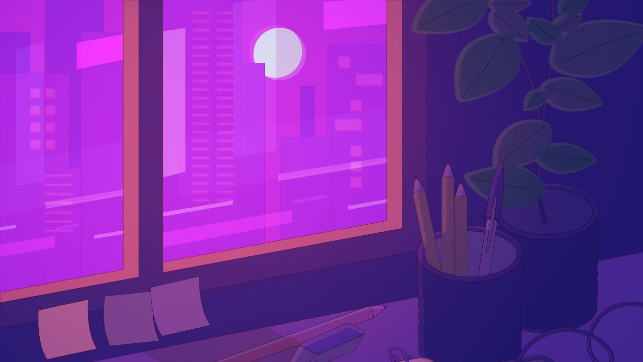 Studying with the Moonlight - Lofi (1 Hour)
