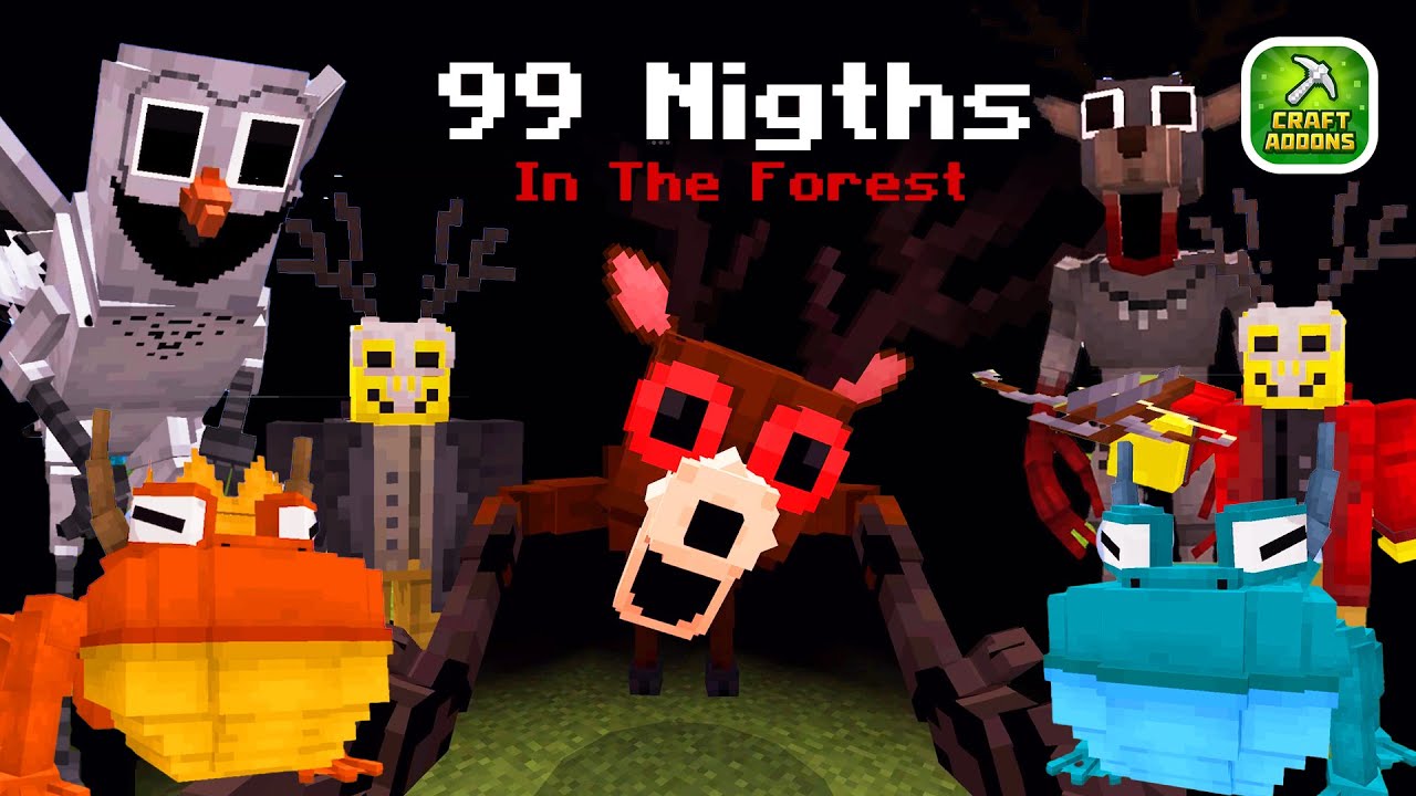 НОВЫЙ аддон + карта 99 Nights in the Forest в Minecraft Bedrock!