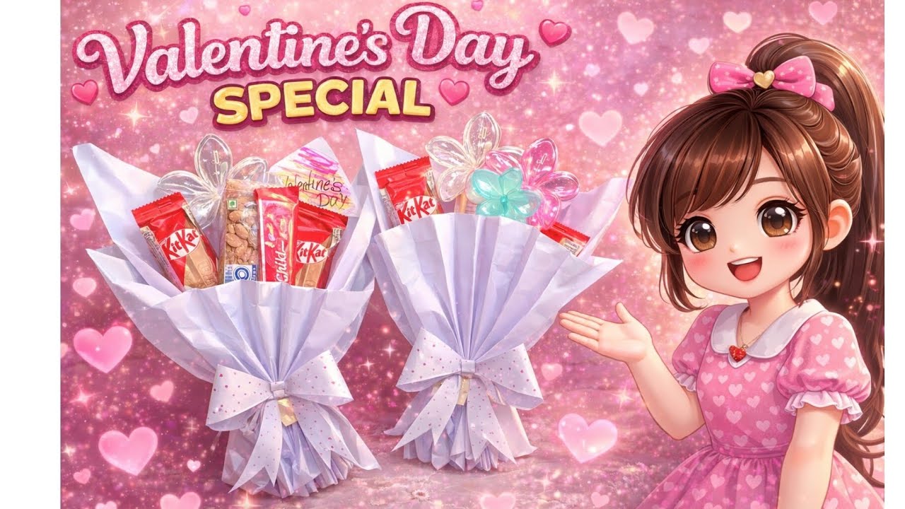 Valentine's Day Special💖|DIY Chocolate Bouquet🍫&Flower hair clip Bouquet🌸|Unique Handmade Gift Ideas