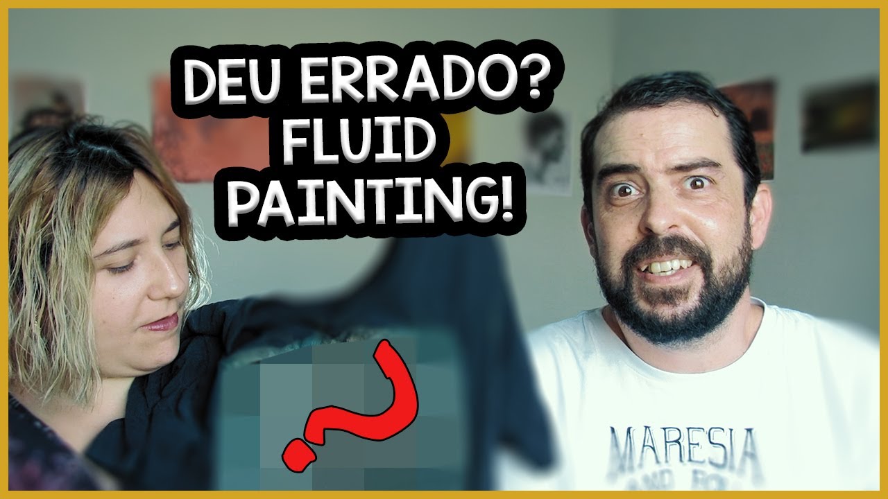 Série: Experiências com a Pintura Abstrata Fluida-Fazendo Estampa de Camisa - Segundo Experimento!!