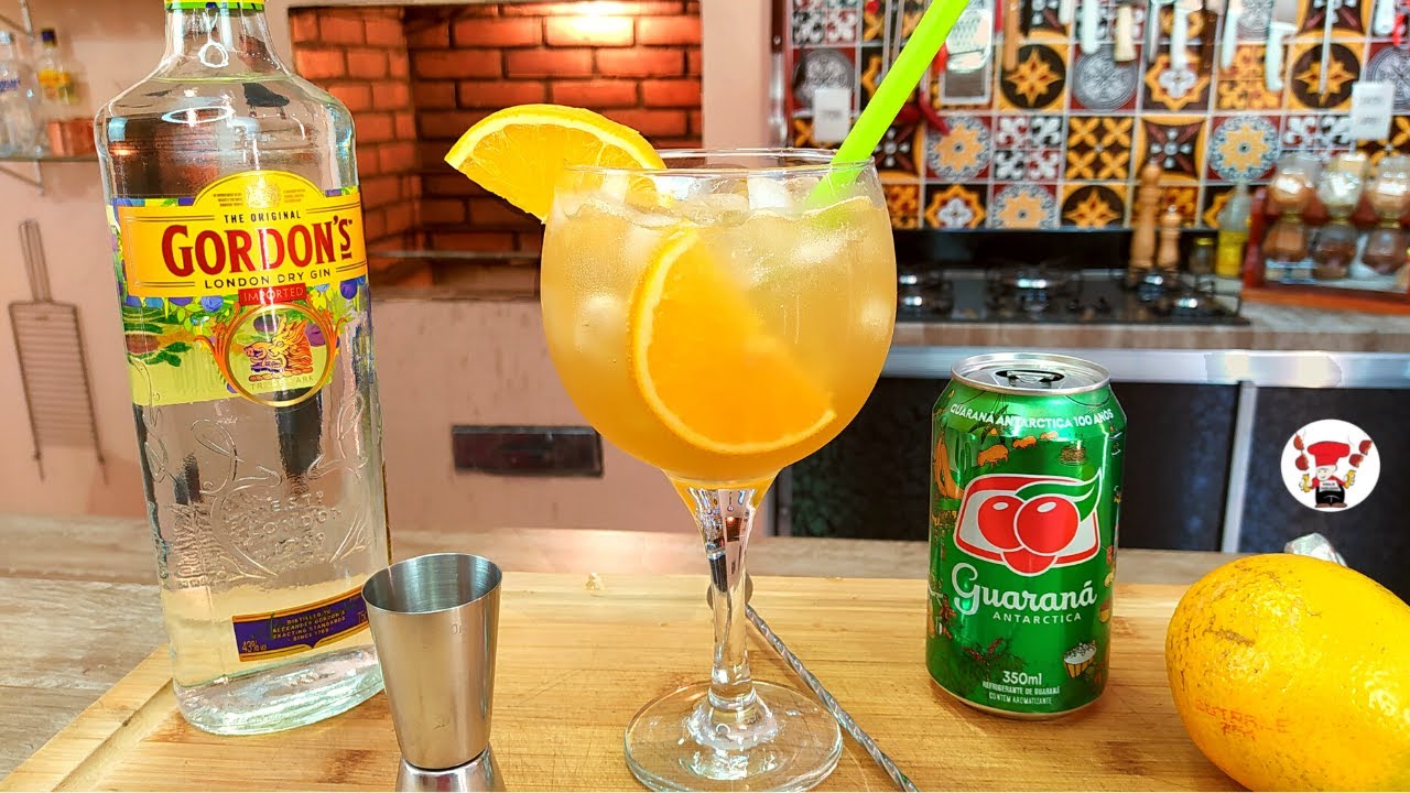 Como Fazer Drink Gin T&ocirc;nica de Laranja e Guaran&aacute; Perfeito