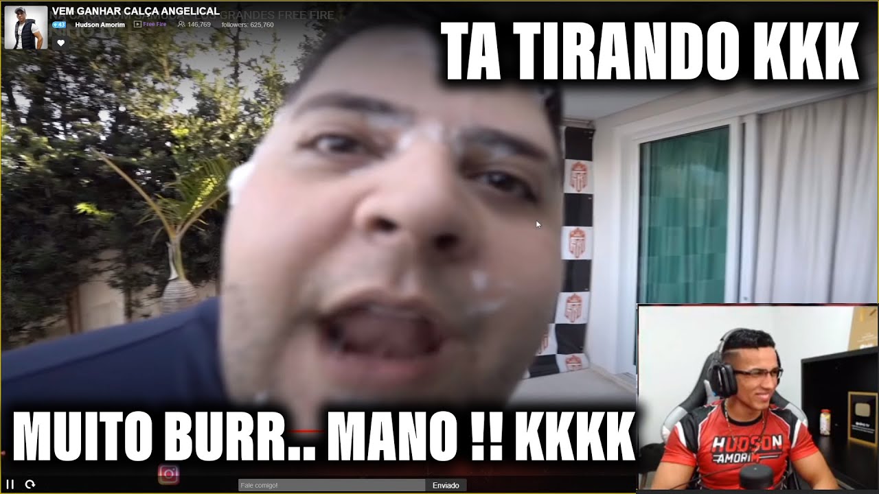 HUDSON AMORIM REAGINDO TORTA NA CARA COM SAMUCA - LOS GRANDES FREE FIRE