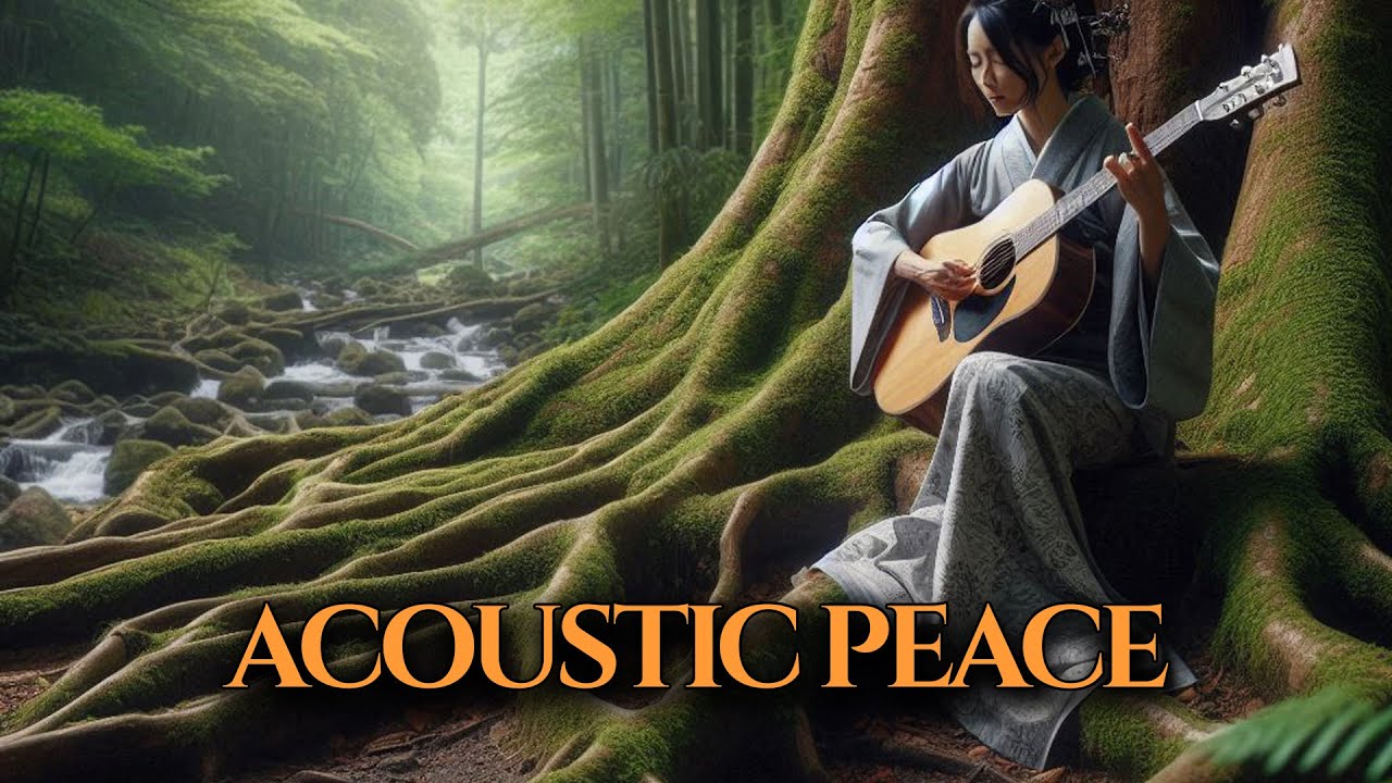Cozy Winter in Kyoto • Crackling Fire & Gentle Guitar • Stress Relief