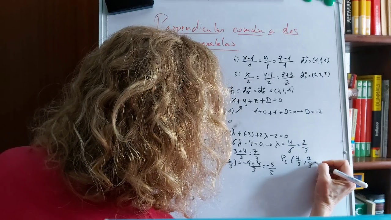 2º Bachill. Recta perpendicular común a dos rectas paralelas.