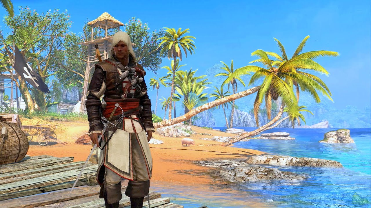 Assassin's Creed 4 Black Flag Tropical Combat & Finishing Moves with Explorer Outfit