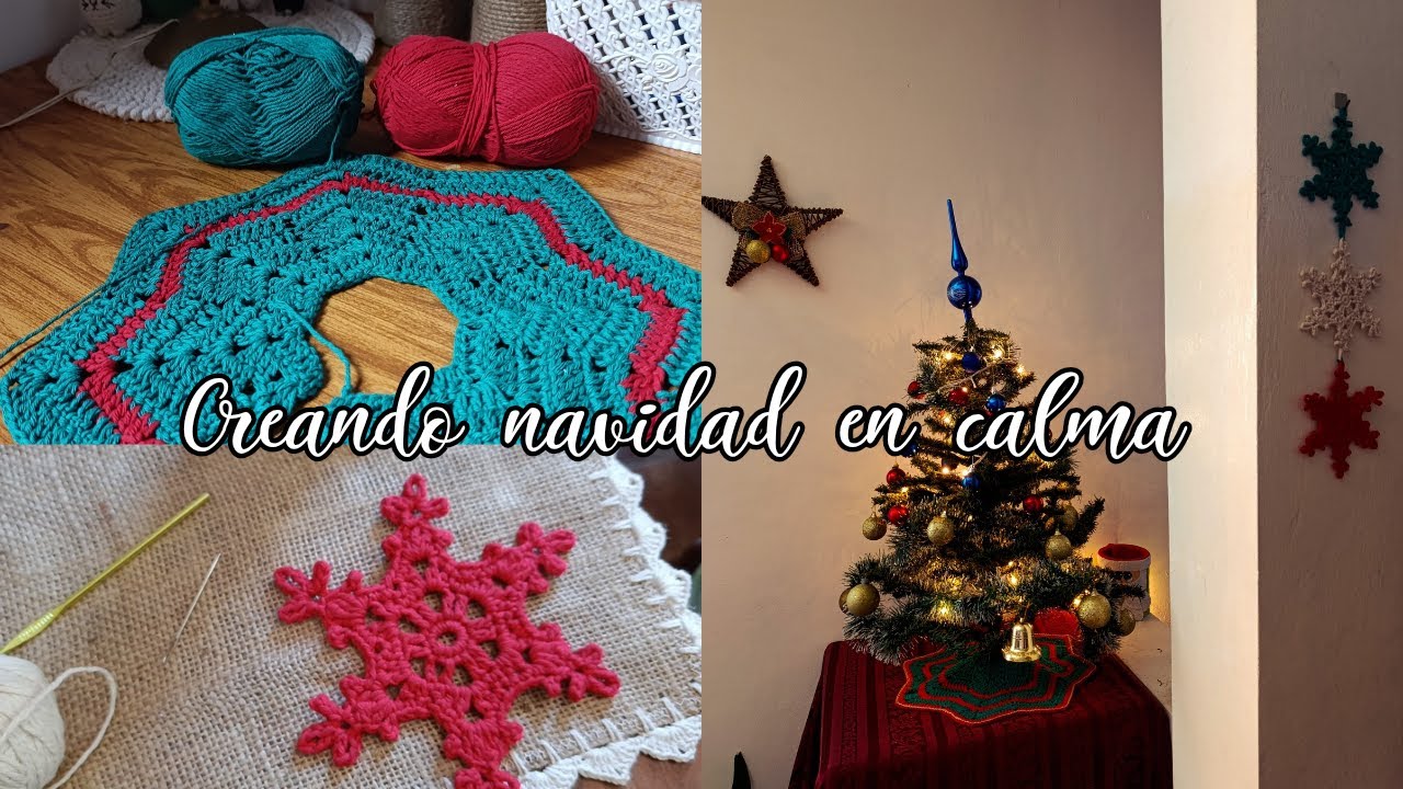 Momentos tranquilos creando decoración navideña.