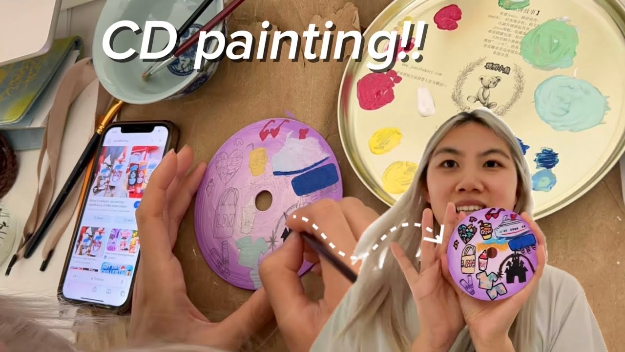 Making a painted CD gift for Amelia!!!
