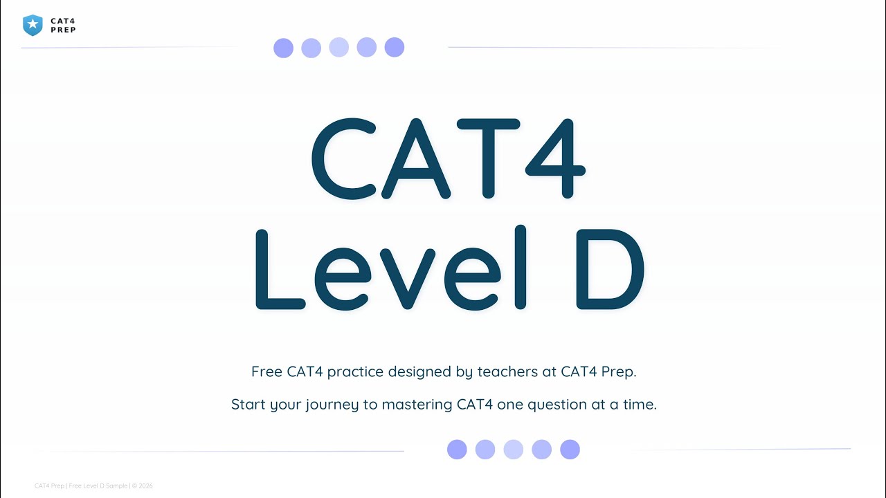 CAT4 Level D (Year 7) Practice Questions – Step-by-Step Walkthrough
