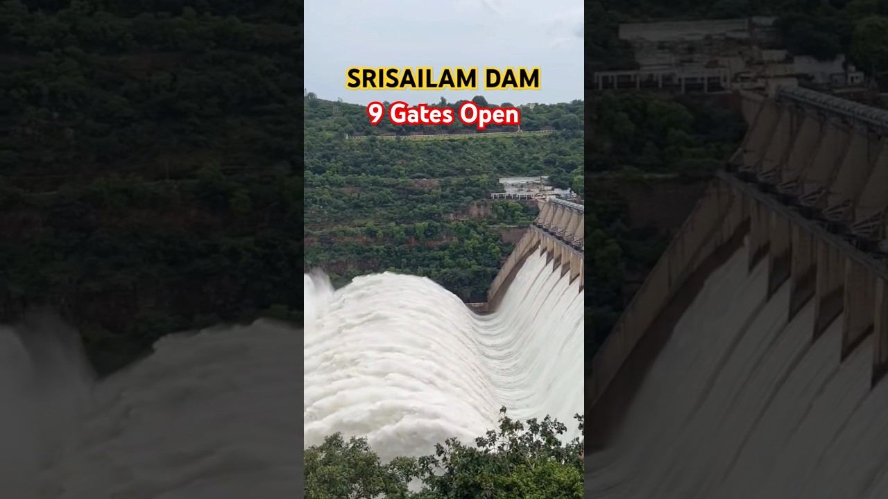Srisailam Dam Spillway Gate Open #srisailam #dam #gate #open