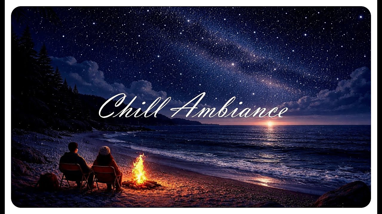 Night Campfire & Crickets Ambience | Crackling Fire Sounds | 夜の焚き火と虫の音 アンビエンス | 밤 캠프파이어와 귀뚜라미 소리 앰비언