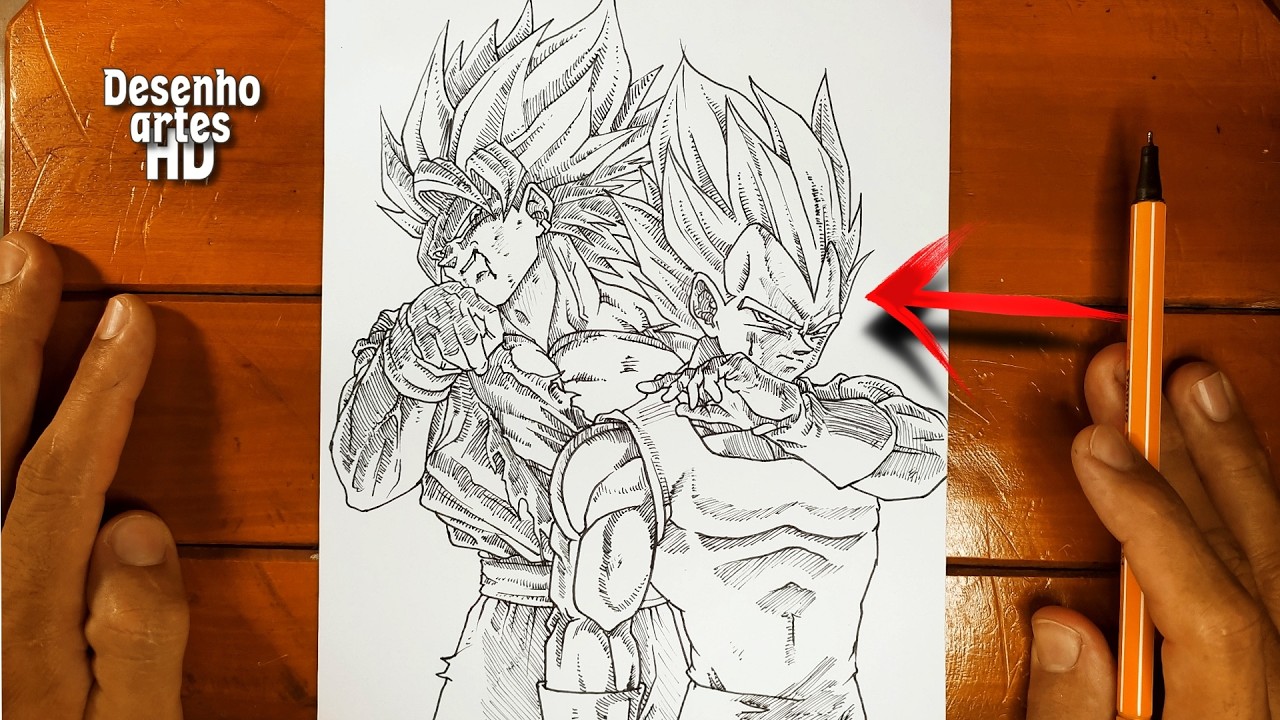 Como Desenhar o Goku ultra Ego e Vegeta instinto superior