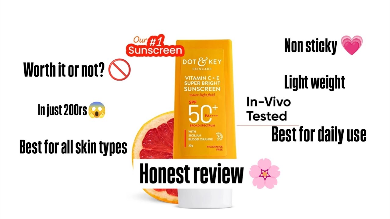 Dot and key vitamin c+e sunscreen review||#suncreen #besy sunscreen under rs 200 #likeandsubscribe