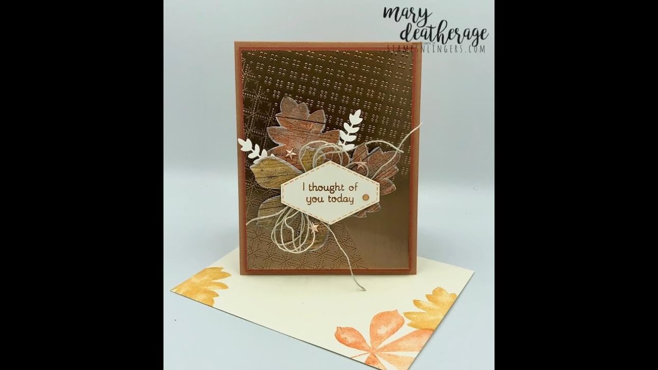 How to make a handmade masculine card with Love of Leaves stamp set & bundled Stitched Leaves Dies.