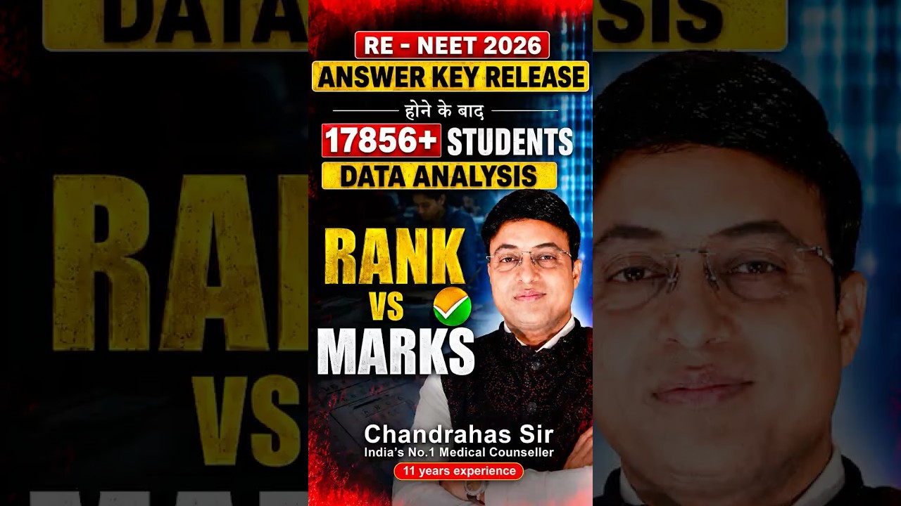 RE-NEET 2026 Rank vs Marks Analysis | 17,856+ Students Data After Answer Key | Expected AIR & Cutoff