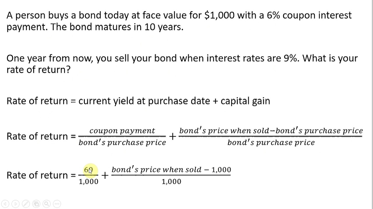 How to Calculate the Rate of Return on a Coupon Bond