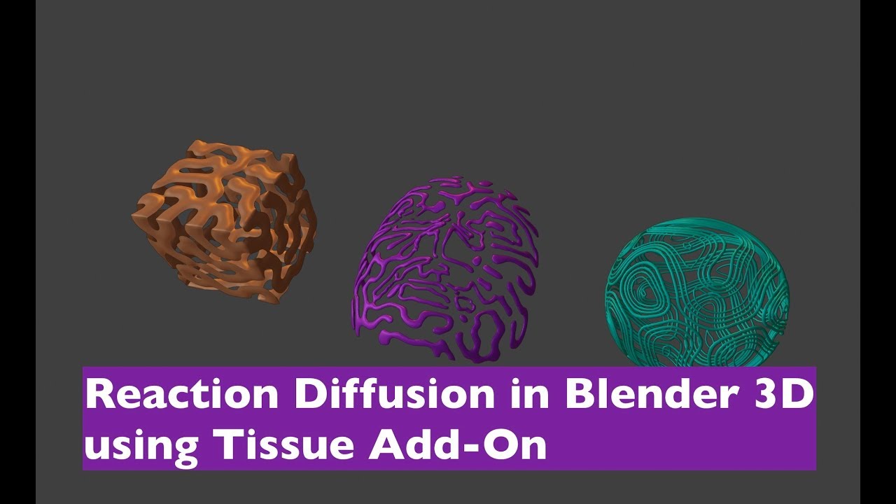 LIVENODING Reaction Diffusion in Blender 3D using Tissue Add-On
