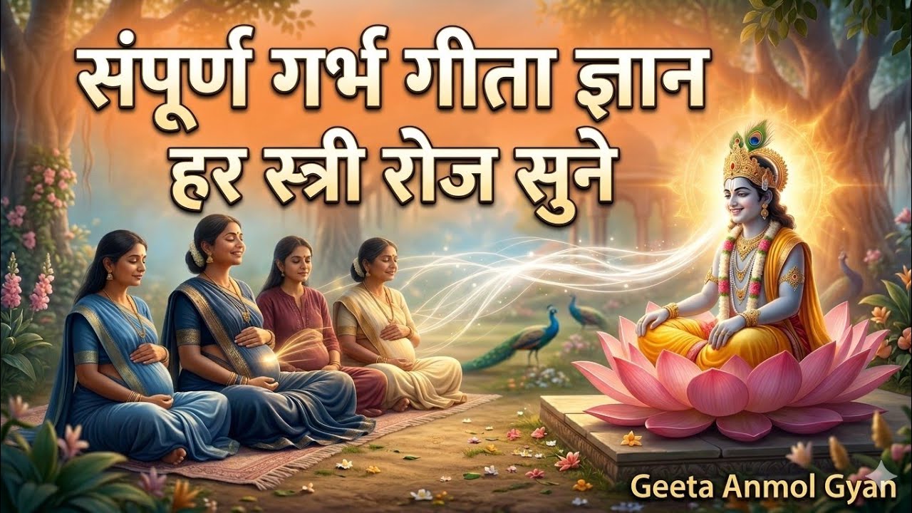  गर्भ गीता ज्ञान।हर स्त्री रोज सुने।शिशु के भाग्य और संस्कार गर्भ से ही बदले#garbhGeeta#garbhSanskar