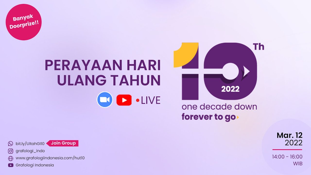 🔴 LIVE HUT LKP GRAFOLOGI INDONESIA KE-10 🎉