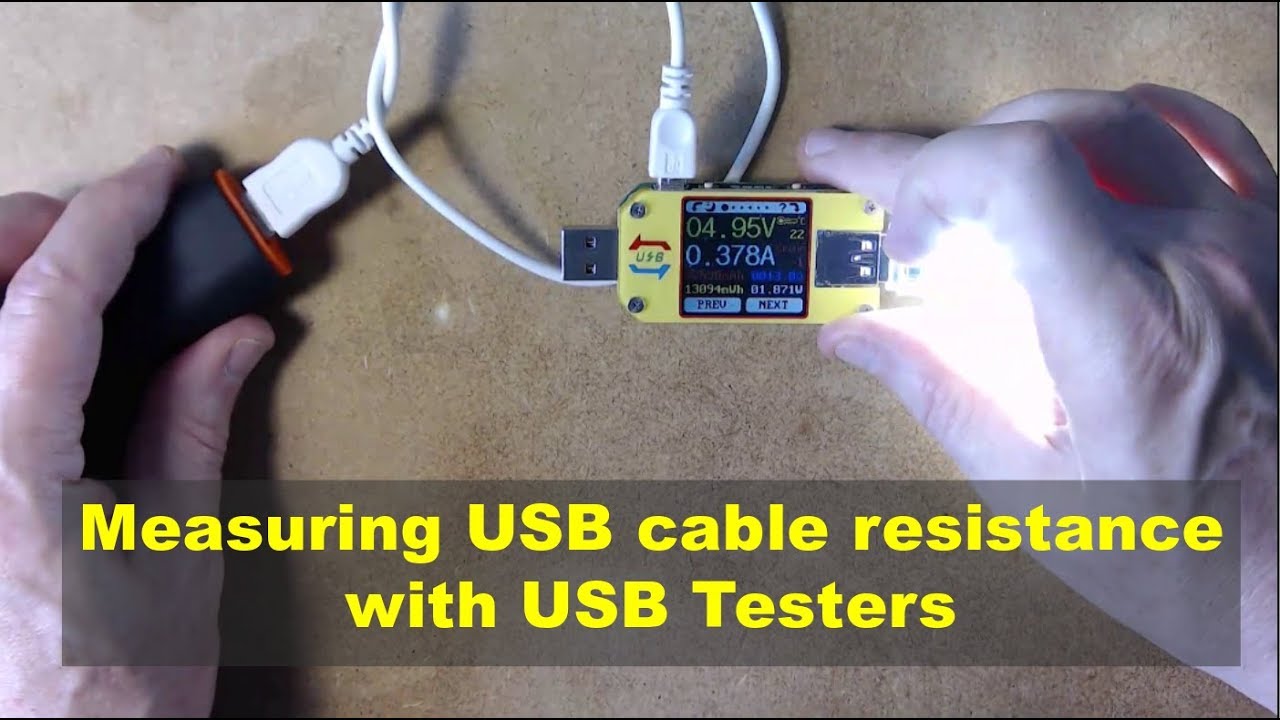Measuring USB cable resistance using USB testers