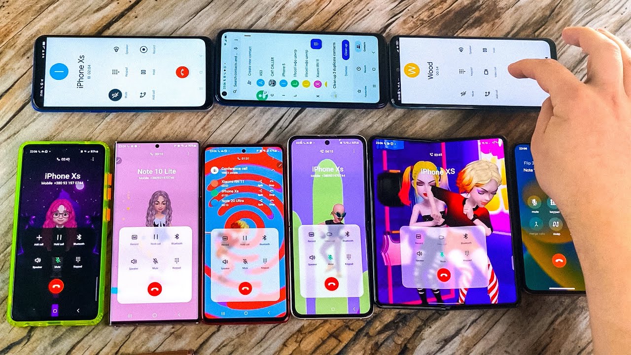Nine Phones Voice Conference Incoming Calls iPhone, Samsung`s, ZFold, ZFlip Xiaomi, OPPO & Blackview