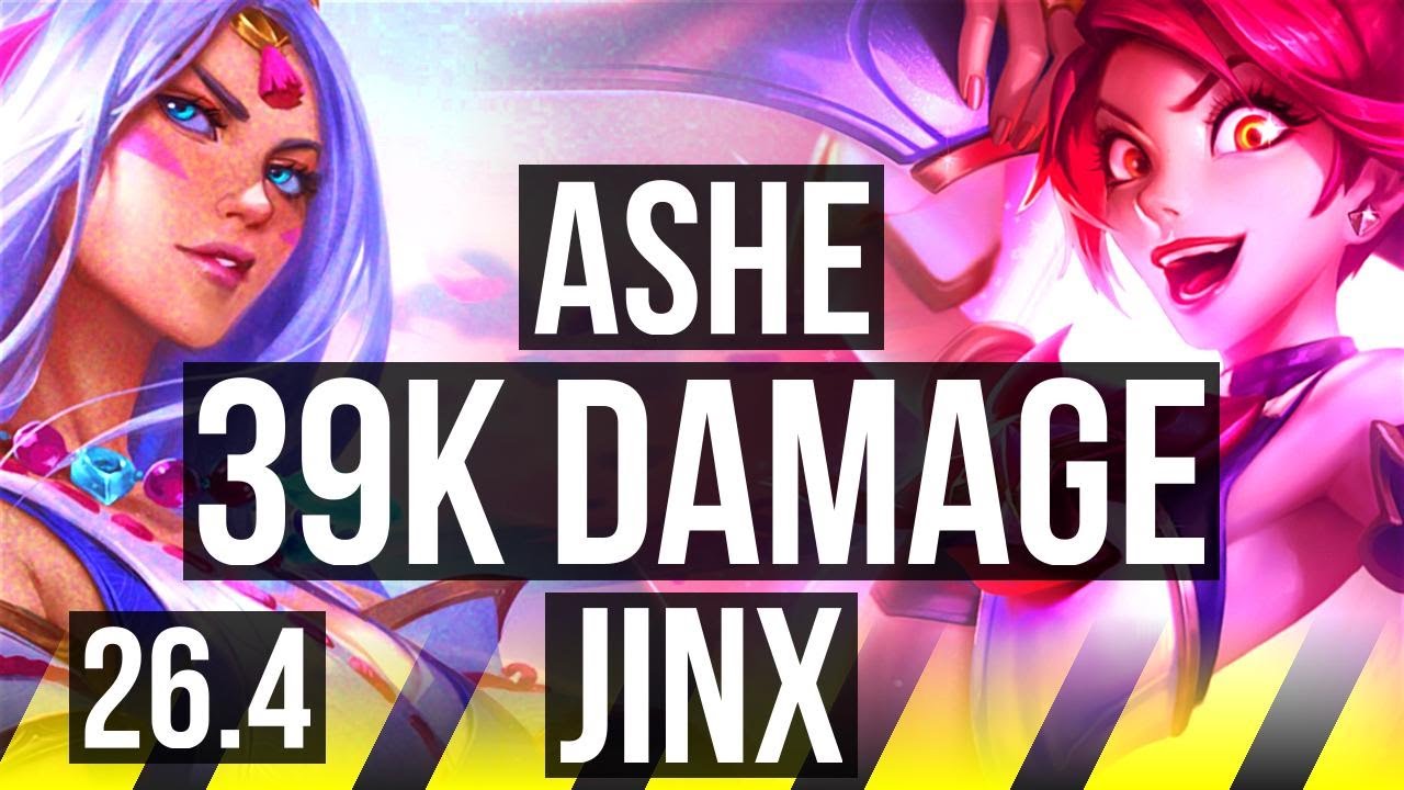 ASHE & Rengar vs JINX & Lulu (ADC) | Perfect KDA: 17/0/9, 39K damage | KR Challenger | 26.4